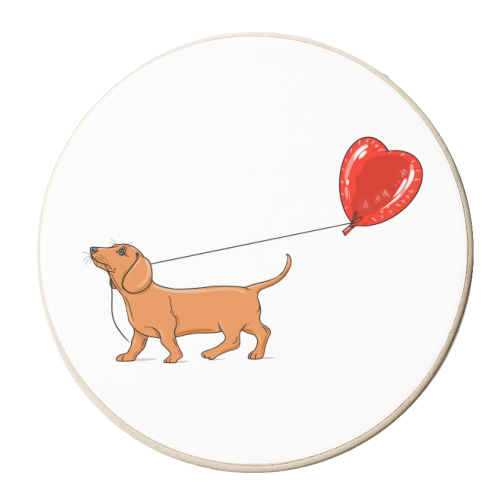 Dachshund Love Valentine's Day - personalised beer coaster by Adam Regester