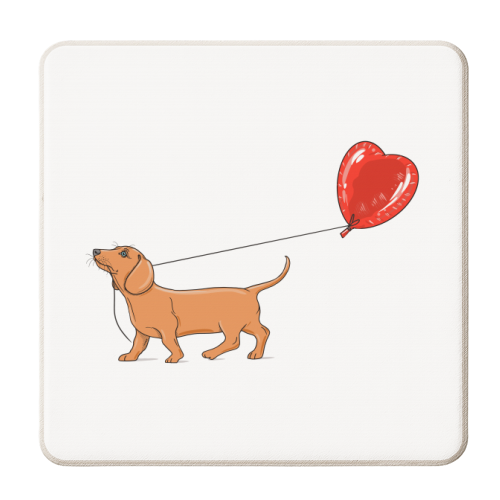 Dachshund Love Valentine's Day - personalised beer coaster by Adam Regester