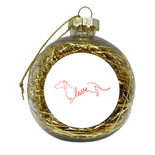Dachshund Love - xmas bauble by Lisa Wardle