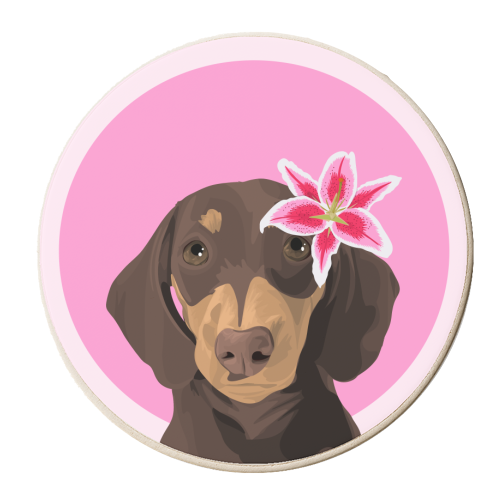 Dachshund - personalised beer coaster by Pink and Pip