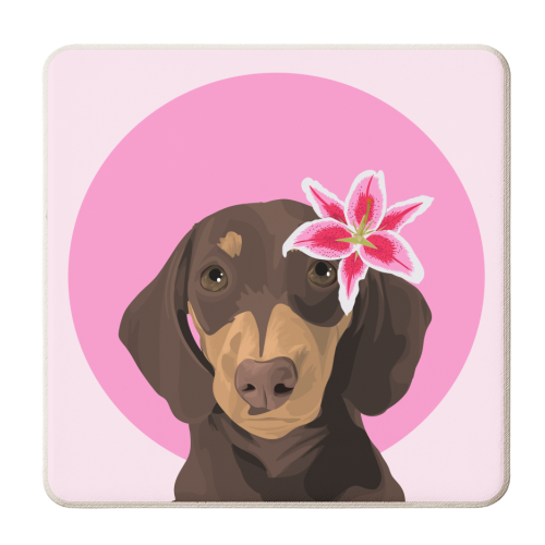 Dachshund - personalised beer coaster by Pink and Pip
