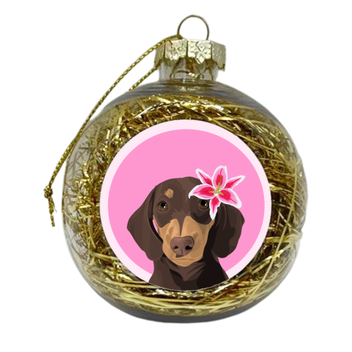 Dachshund - xmas bauble by Pink and Pip