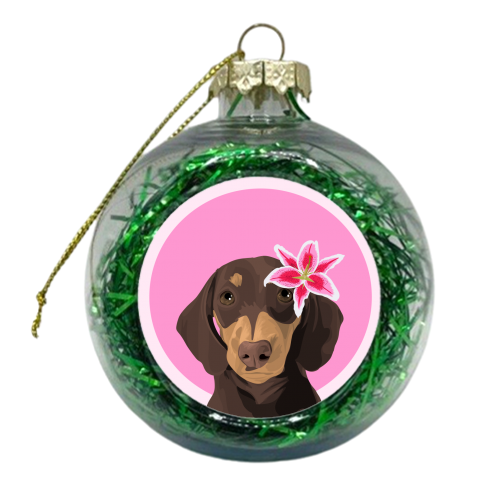 Dachshund - xmas bauble by Pink and Pip