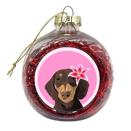 Dachshund - xmas bauble by Pink and Pip
