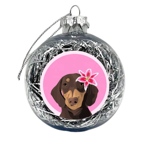 Dachshund - xmas bauble by Pink and Pip