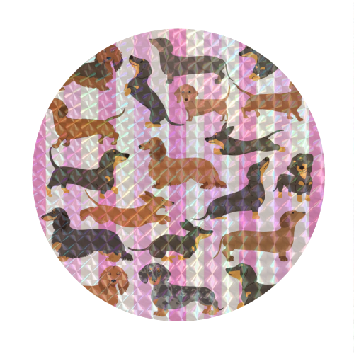 Dachshunds - Circle Sticker by Lilly Rose
