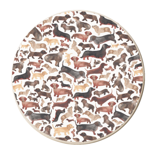 Dachshunds - personalised beer coaster by elena o'neill