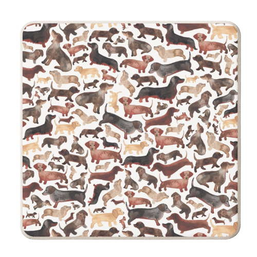 Dachshunds - personalised beer coaster by elena o'neill