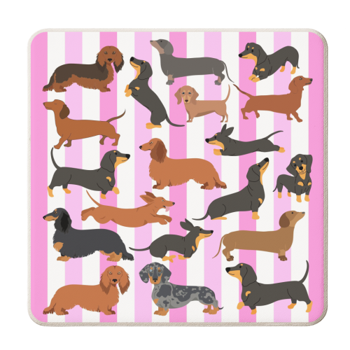 Dachshunds - personalised beer coaster by Lilly Rose
