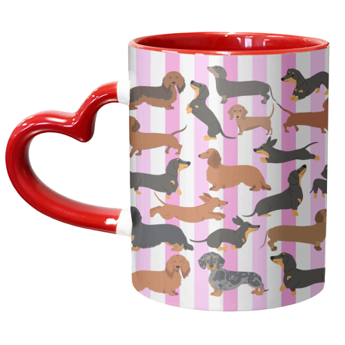 Dachshunds - unique mug by Lilly Rose