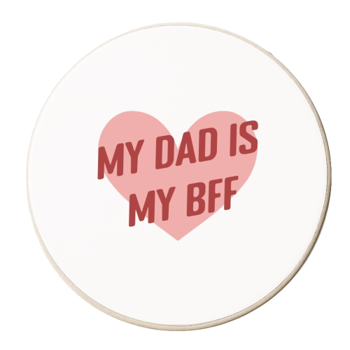 Dad BFF heart - personalised beer coaster by The Girl Next Draw