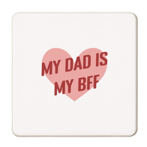 Dad BFF heart - personalised beer coaster by The Girl Next Draw
