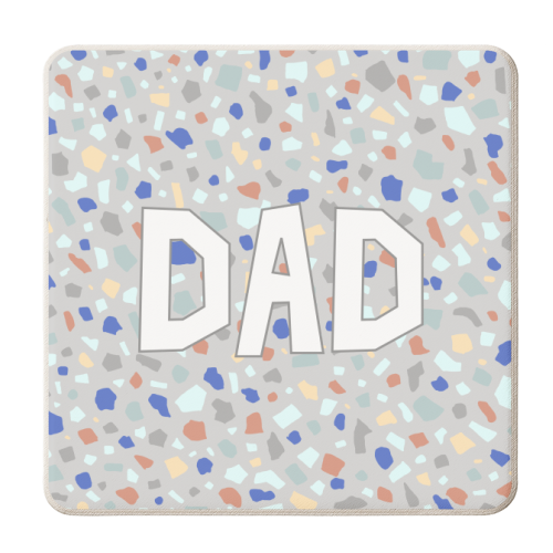Dad (Grey Terrazzo Background) - personalised beer coaster by Adam Regester