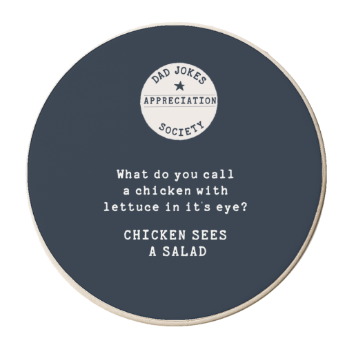 Dad Jokes Appreciation Society Chicken Joke - personalised beer coaster by Giddy Kipper