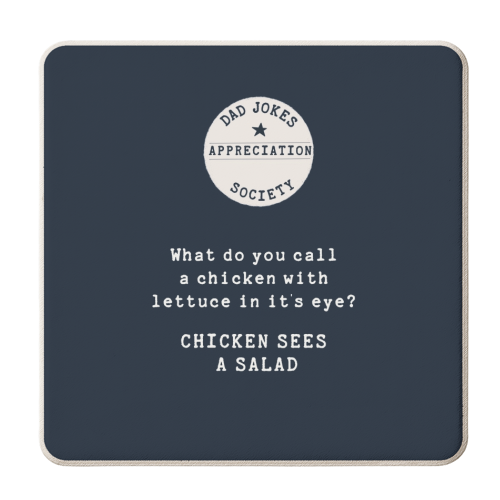 Dad Jokes Appreciation Society Chicken Joke - personalised beer coaster by Giddy Kipper