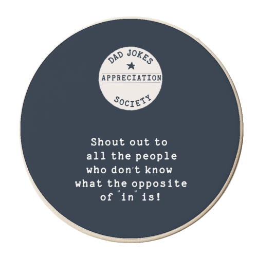 Dad Jokes Appreciation Society Shout Out Joke - personalised beer coaster by Giddy Kipper