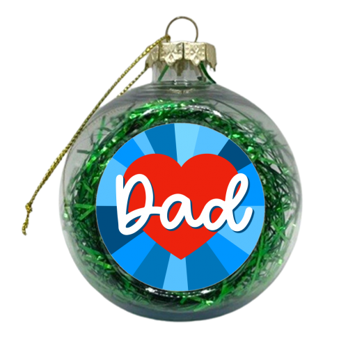 Dad Love Heart Design - xmas bauble by Adam Regester