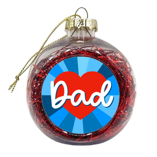 Dad Love Heart Design - xmas bauble by Adam Regester