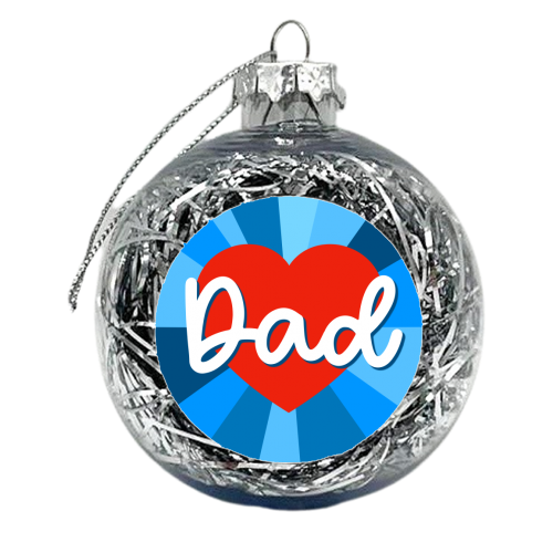 Dad Love Heart Design - xmas bauble by Adam Regester