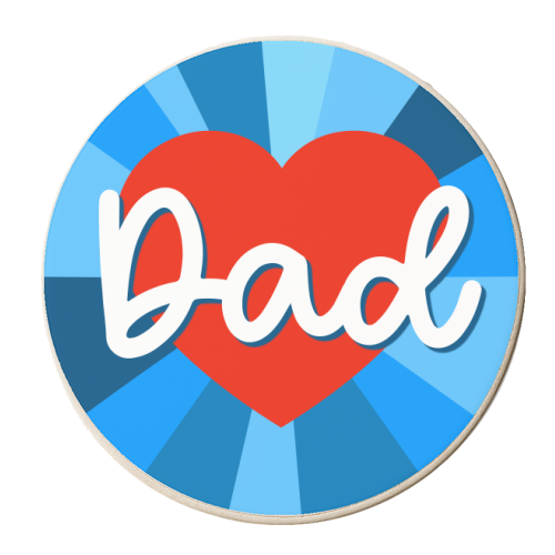Dad Love Heart Design - personalised beer coaster by Adam Regester