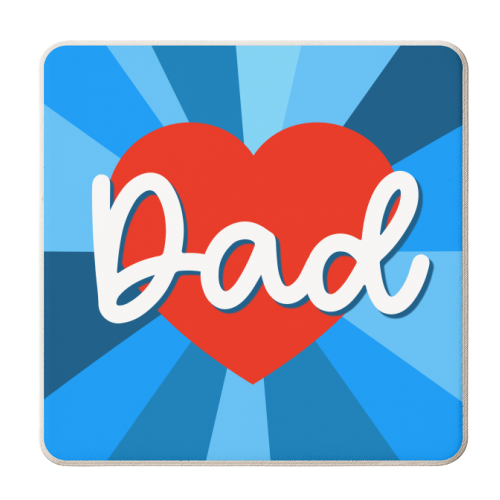 Dad Love Heart Design - personalised beer coaster by Adam Regester