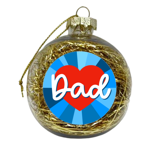 Dad Love Heart Design - xmas bauble by Adam Regester