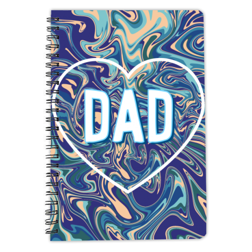 Dad On Blue Marbled Background - personalised A4, A5, A6 notebook by Adam Regester