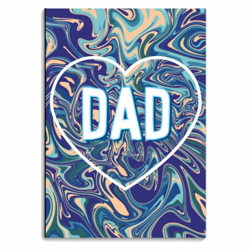 Dad On Blue Marbled Background - personalised A4, A5, A6 notebook by Adam Regester
