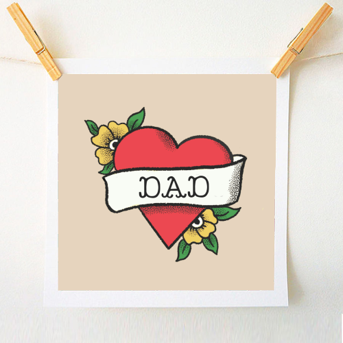Dad Tattoo - A1 - A4 art print by The Queer Store