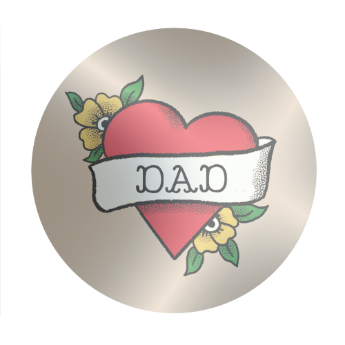 Dad Tattoo - Circle Sticker by The Queer Store
