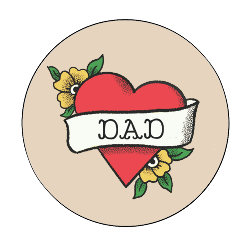 Dad Tattoo - Circle Sticker by The Queer Store