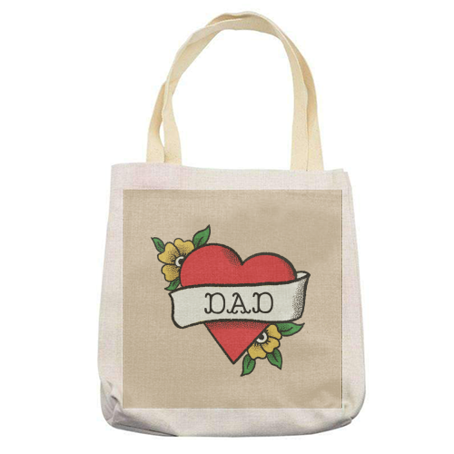 Dad Tattoo - printed canvas tote bag by The Queer Store