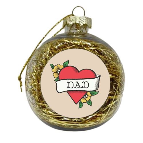 Dad Tattoo - xmas bauble by The Queer Store