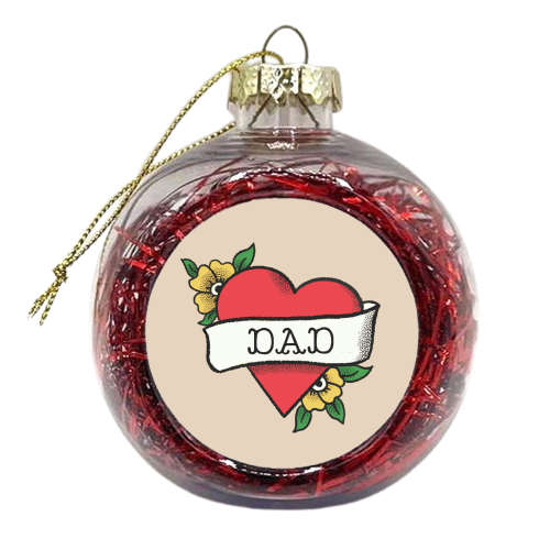 Dad Tattoo - xmas bauble by The Queer Store