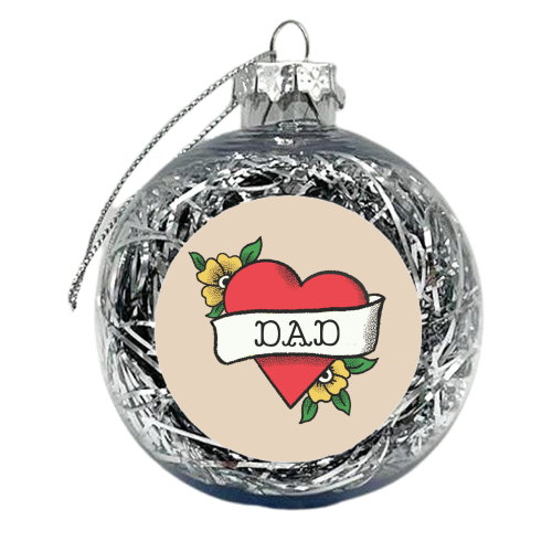 Dad Tattoo - xmas bauble by The Queer Store