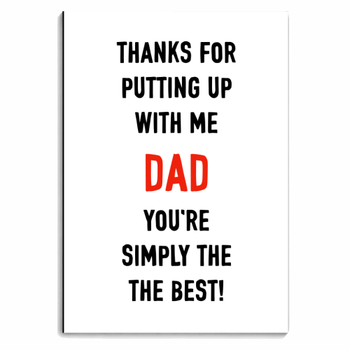 Dad Thanks For Putting Up With Me - personalised A4, A5, A6 notebook by Adam Regester