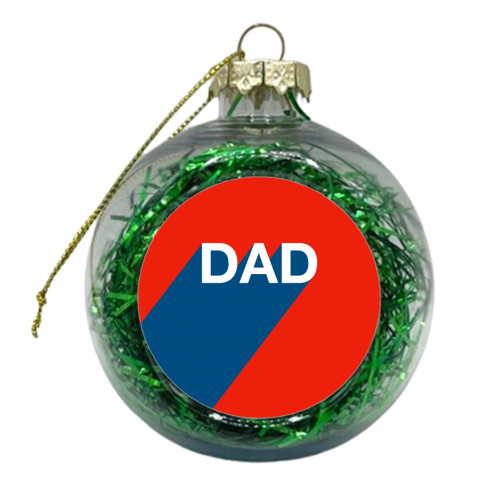 Dad Typographic Design - xmas bauble by Adam Regester