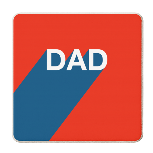 Dad Typographic Design - personalised beer coaster by Adam Regester