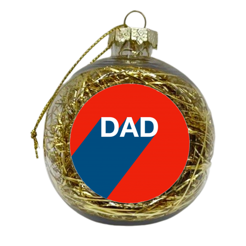 Dad Typographic Design - xmas bauble by Adam Regester