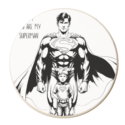 Dad, you are my Superman - personalised beer coaster by Ms Doodle