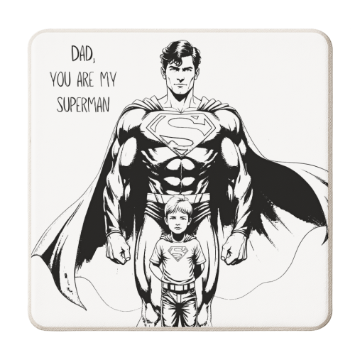 Dad, you are my Superman - personalised beer coaster by Ms Doodle