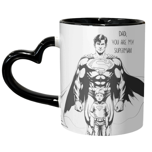 Dad, you are my Superman - unique mug by Ms Doodle