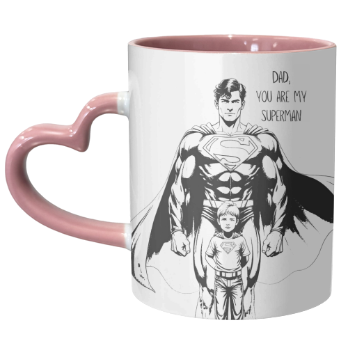 Dad, you are my Superman - unique mug by Ms Doodle