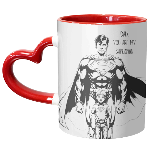 Dad, you are my Superman - unique mug by Ms Doodle