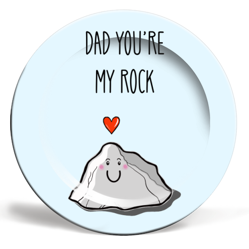 Dad You're My Rock - ceramic dinner plate by Adam Regester