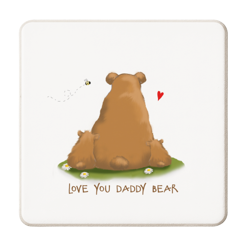 Daddy and Baby Bears - personalised beer coaster by Giddy Kipper