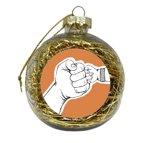 Daddy and Baby Fist Bump - xmas bauble by Giddy Kipper