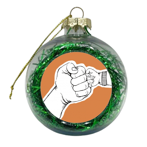 Daddy and Baby Fist Bump - xmas bauble by Giddy Kipper
