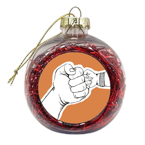 Daddy and Baby Fist Bump - xmas bauble by Giddy Kipper