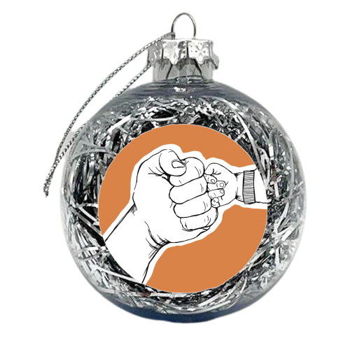 Daddy and Baby Fist Bump - xmas bauble by Giddy Kipper